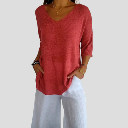 Women's Knit V-Neck Casual - VibreMode