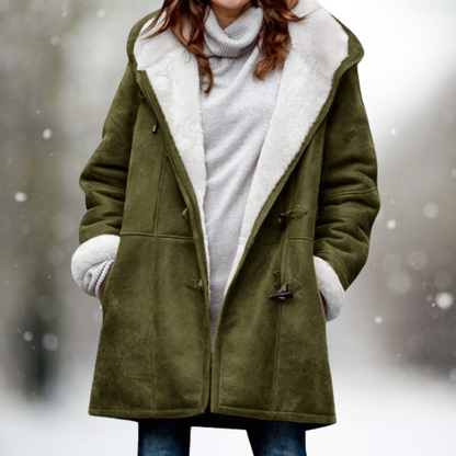 Women's Mid-Length Coat With Front Pockets