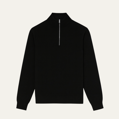 Men's Quarter Zip Sweater Wool Blend - VibreMode