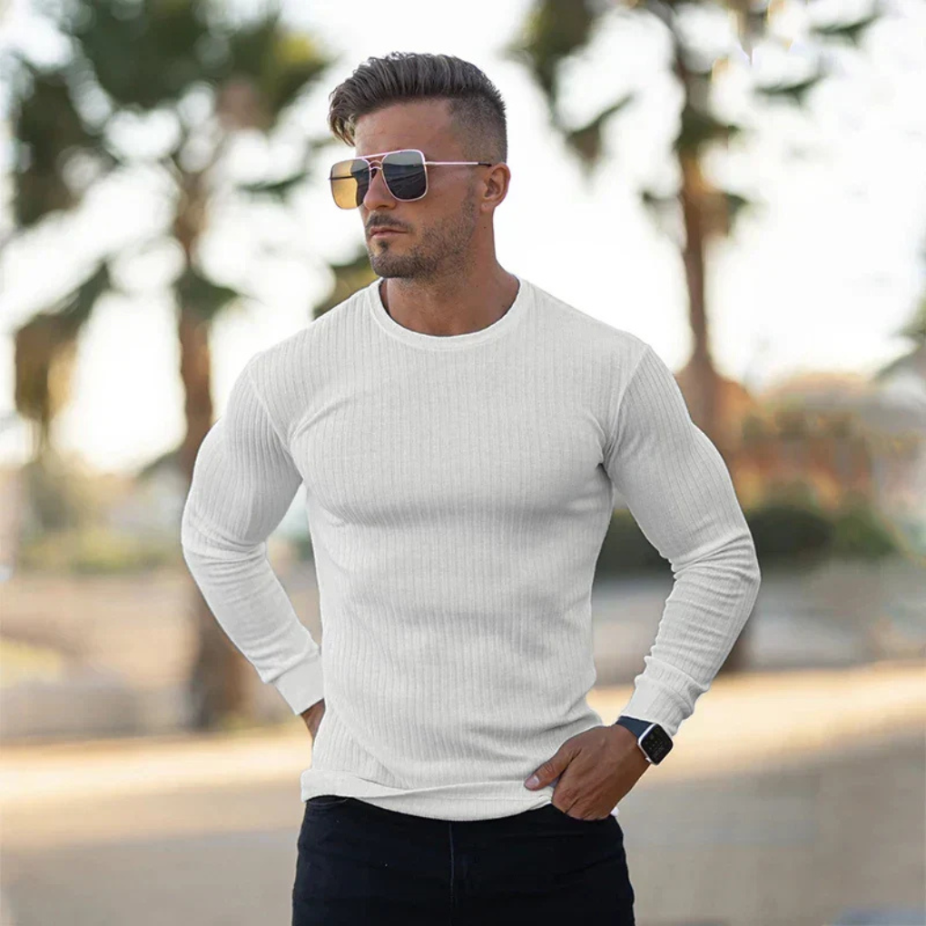 Men's Crewneck Sweater Knit Casual Beige