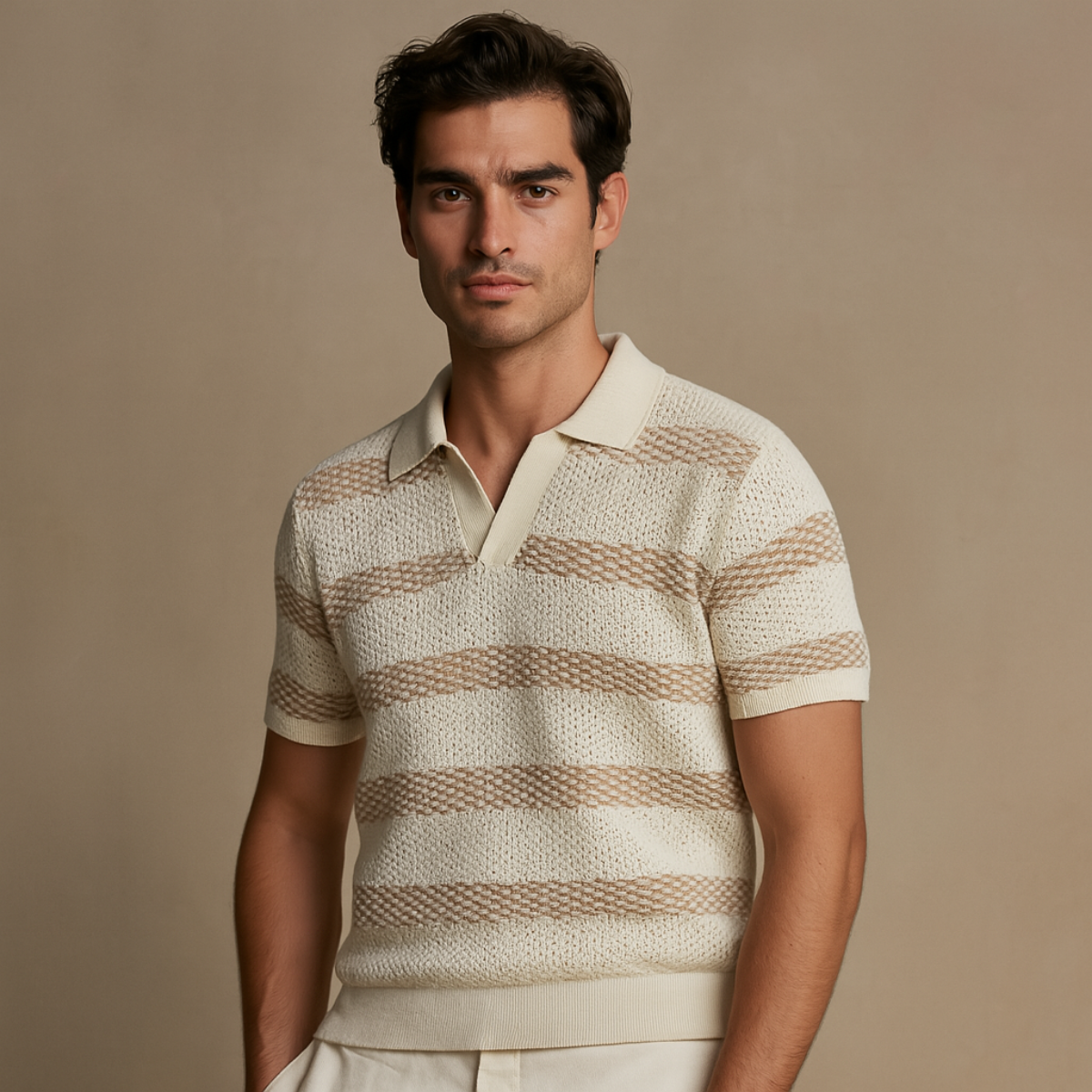 Cotswold Men's Linen Polo Shirt