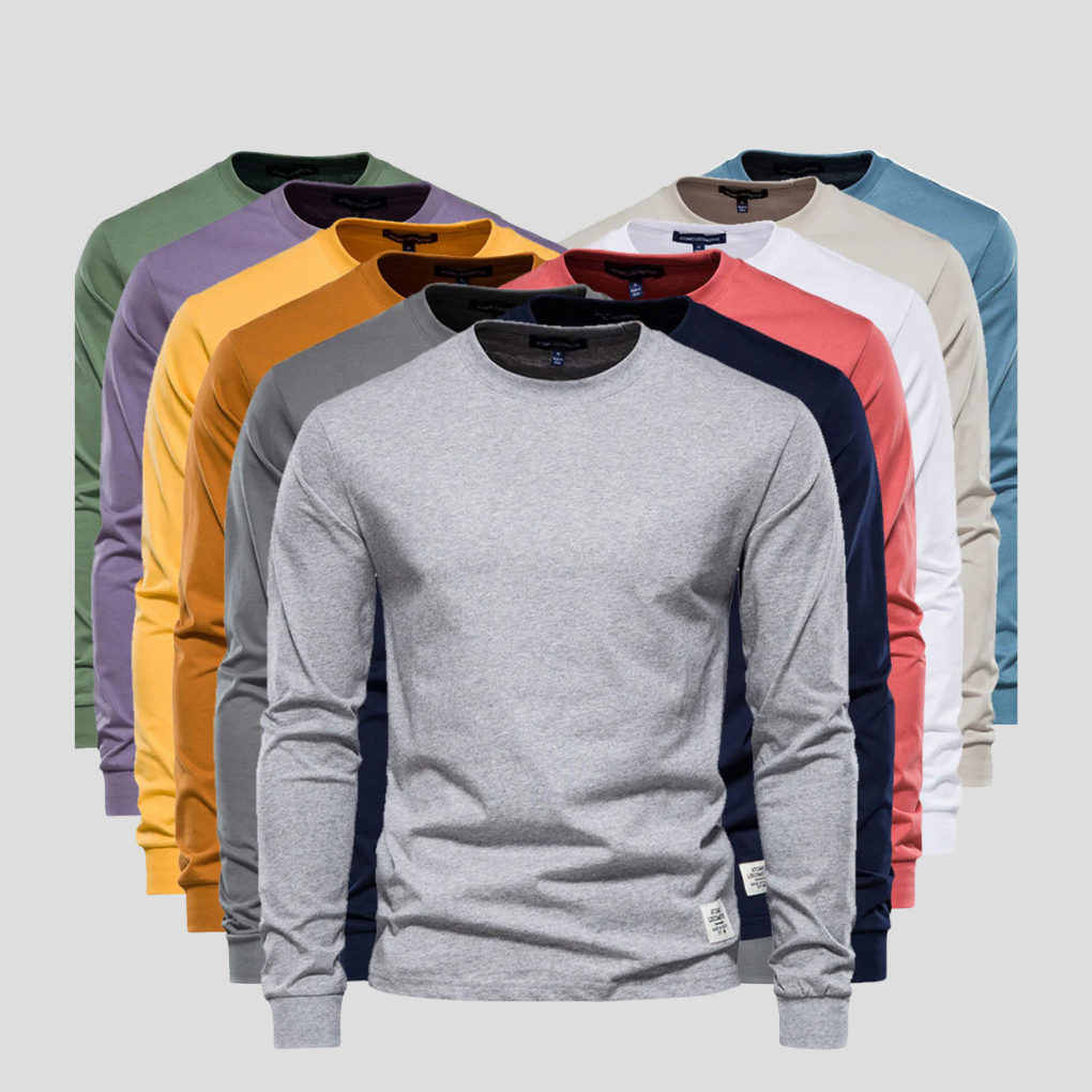Men's Long Sleeved Shirt Classic Cotton - VibreMode