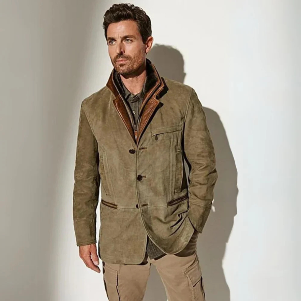 Men's Leather Vintage Jacket - VibreMode