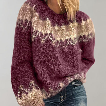 Women's Chunky Knit Sweater Round Neck