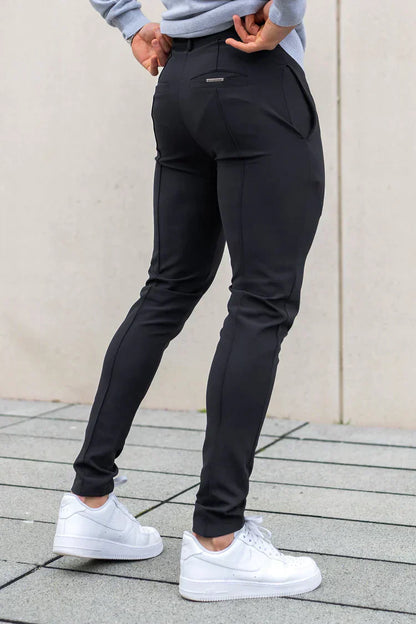 Men's Slim Fit Trousers Formal Black