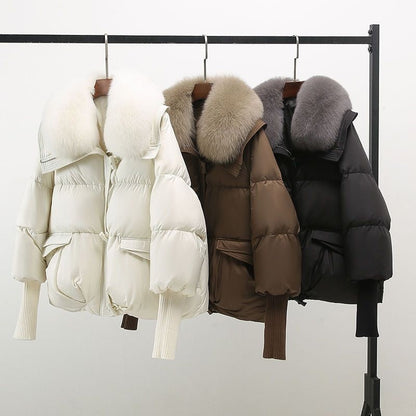 Women's Puffer Jacket Warm Winter Coat Black