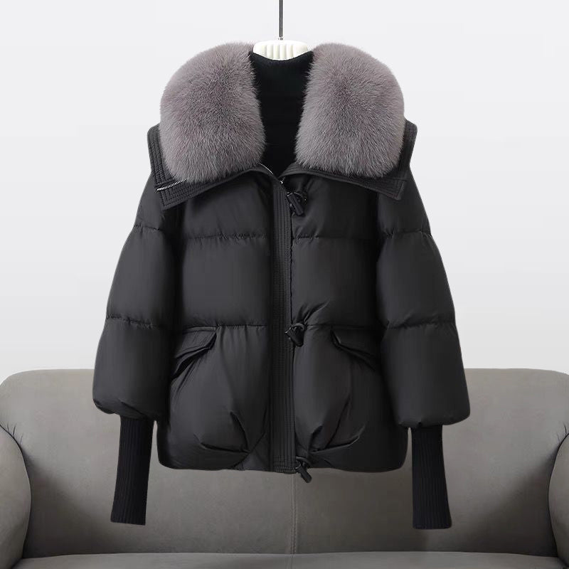 Women's Puffer Jacket Warm Winter Coat Black - VibreMode