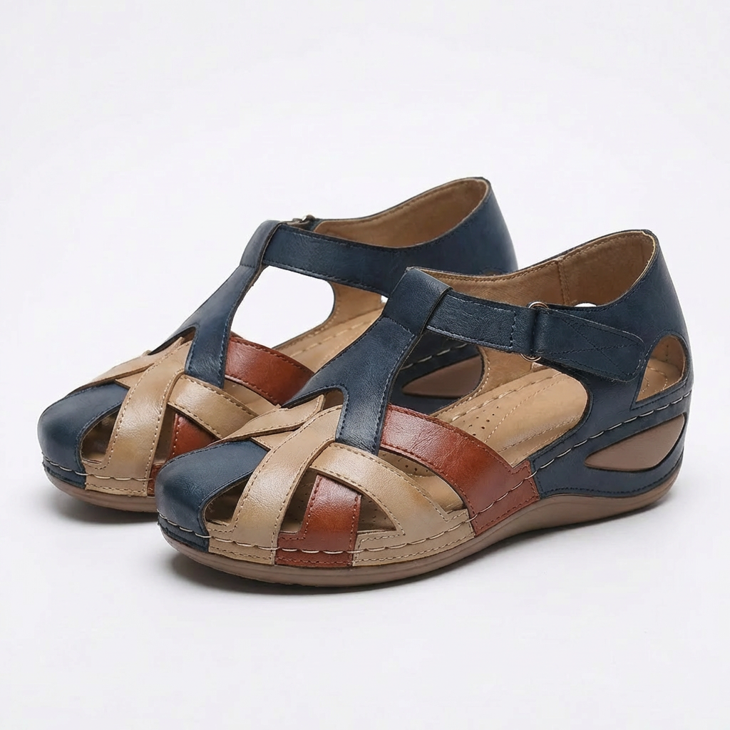 Ladies Synthetic Low Heel Gladiator Sandal Shoes