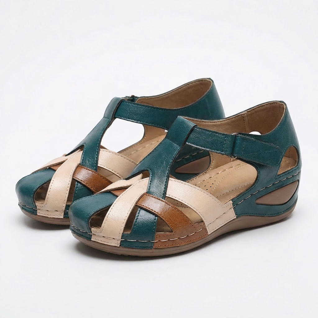 Ladies Synthetic Low Heel Gladiator Sandal Shoes
