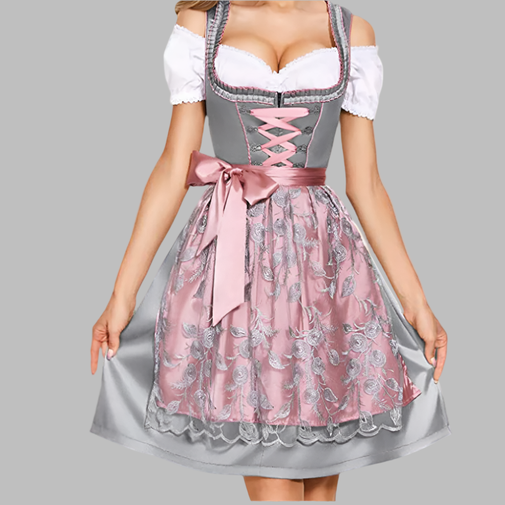 Women's Traditional Folk Costume Apron Blouse Set - VibreMode