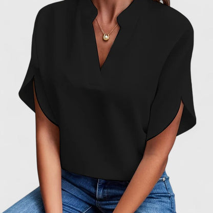 Relaxed V-Neck Women's Blouse