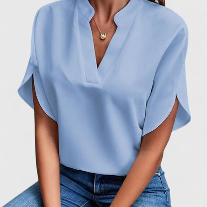 Relaxed V-Neck Women's Blouse