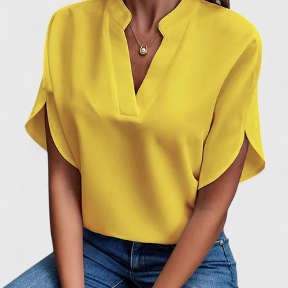 Relaxed V-Neck Women's Blouse