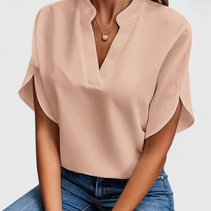 Relaxed V-Neck Women's Blouse