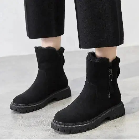 Velvet Snow Boots for Women – Cozy & Stylish Winter Footwear