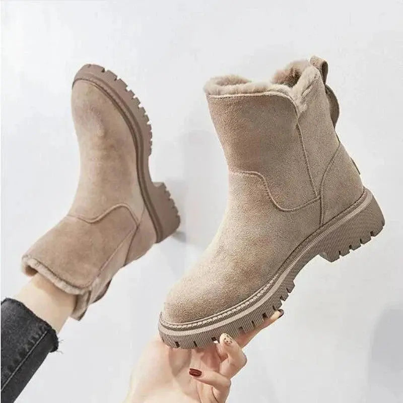 Women's Velvet Snow Boots Cozy Winter Footwear - VibreMode