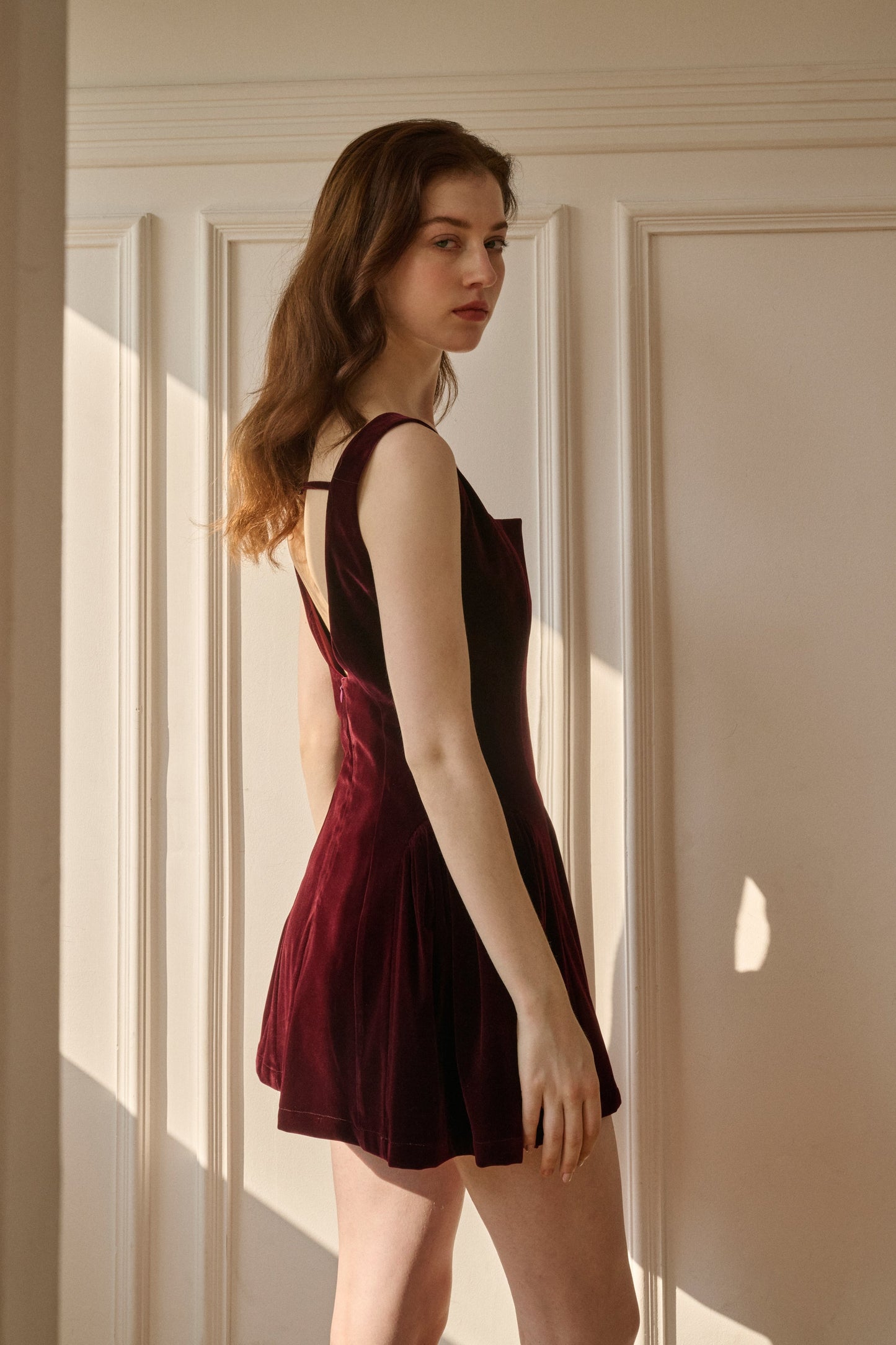Soft Round-Neck Short Dress