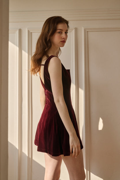Soft Round-Neck Short Dress