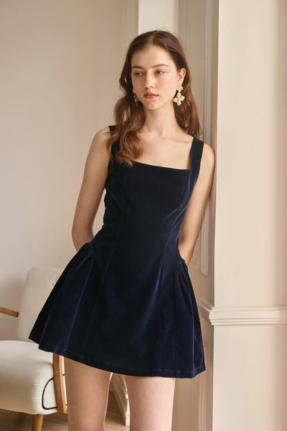 Soft Round-Neck Short Dress