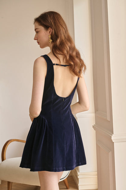 Soft Round-Neck Short Dress