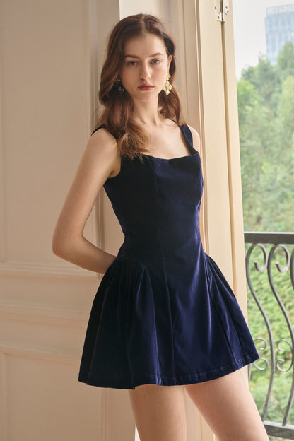Soft Round-Neck Short Dress