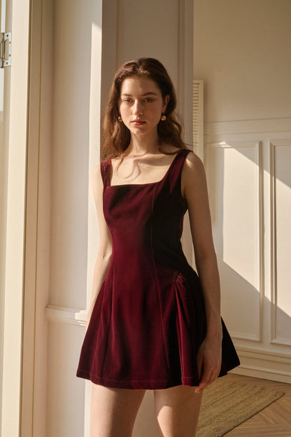 Soft Round-Neck Short Dress