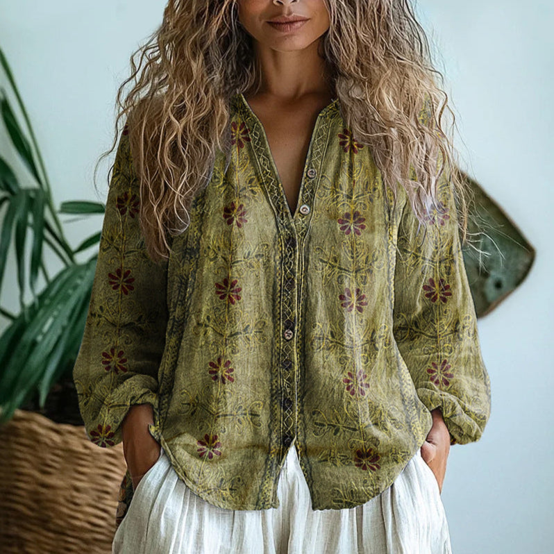 Casual Floral Print Women's Blouse