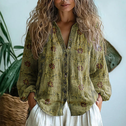 Women's Relaxed Fit Nature Print Blouse
