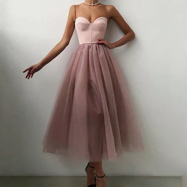 Beautiful Floor Length Formal Gown with Flowing Skirt - VibreMode