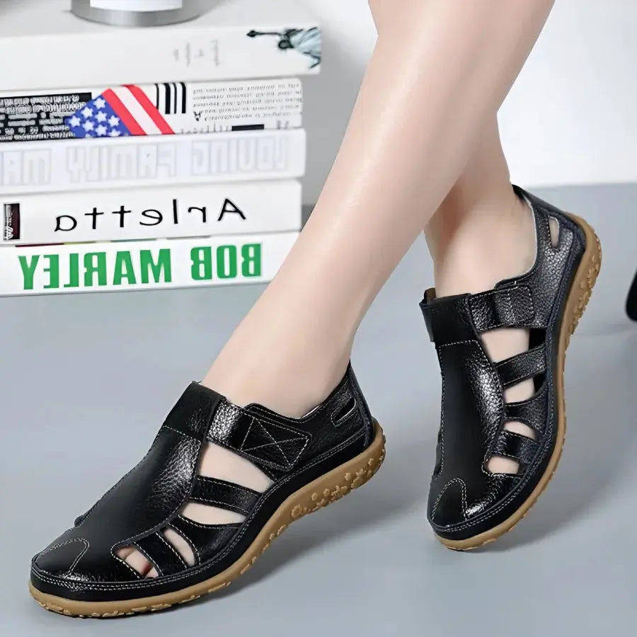 Women's Leather Sandals Elegant Comfortable Design - VibreMode