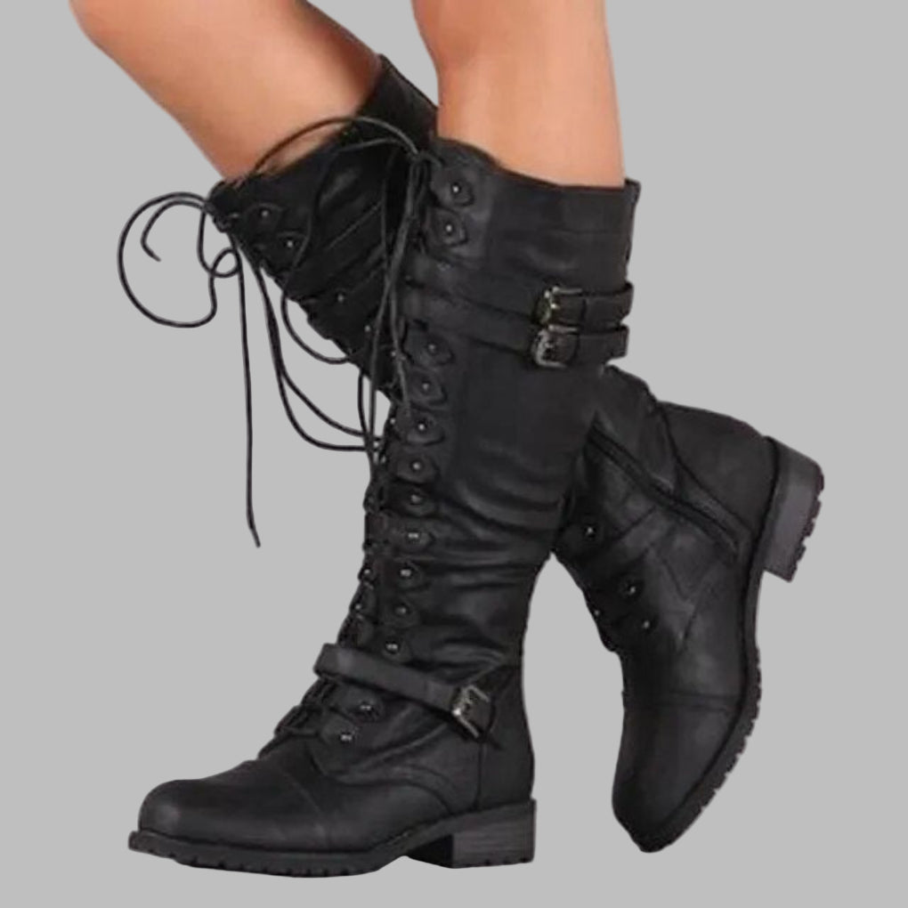 Fashionable Women's Lace Up Tall Winter Boots - VibreMode