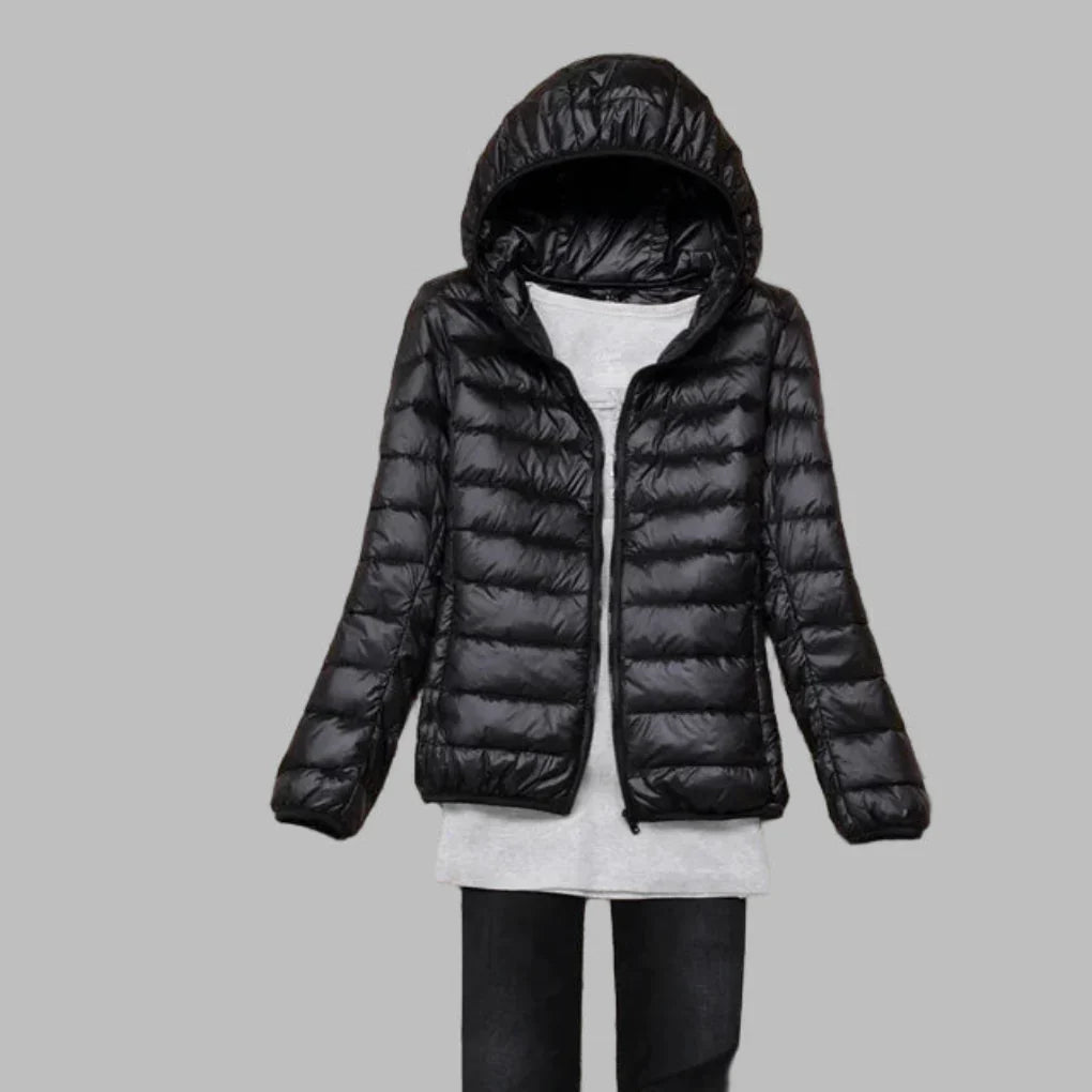 Women's Packable Down Coat Hooded Lightweight - VibreMode