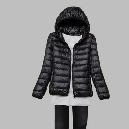 Women's Packable Down Coat Hooded Lightweight - VibreMode