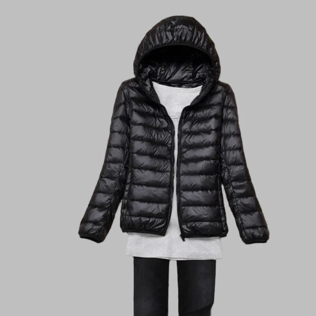 Women's Down Parka Coat Lightweight Hooded - VibreMode
