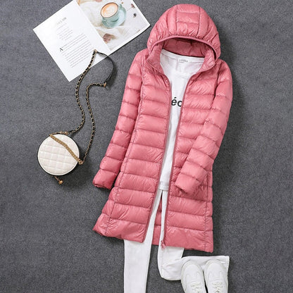 Women's Down Jacket Detachable Hood Waterproof