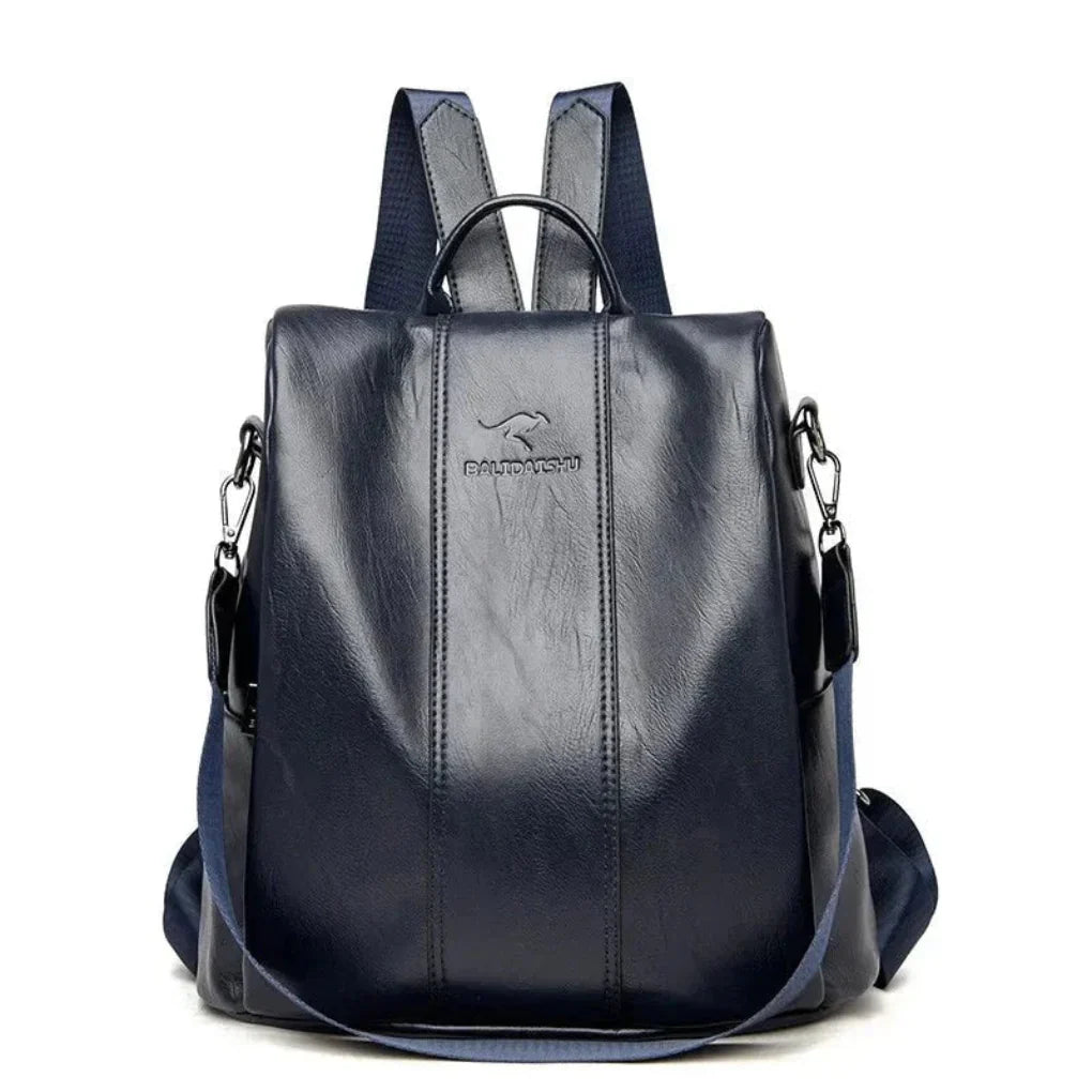 Women's Leather Convertible Backpack Hidden Pockets