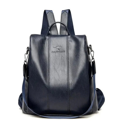 Women's Leather Convertible Backpack Hidden Pockets