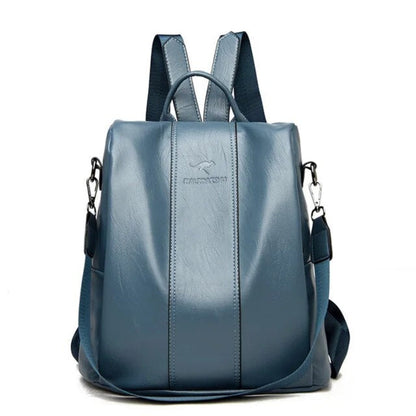 Women's Leather Convertible Backpack Hidden Pockets