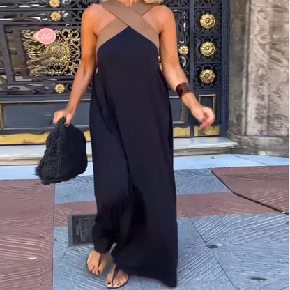 Sleek Strapless Two Tone Formal Dress