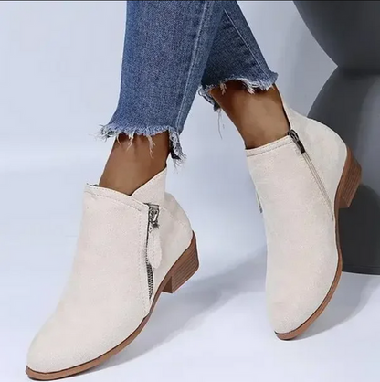 Ladies Zip Up Low Heel Boot