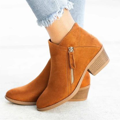 Ladies Fashionable Zip Up Ankle Boots