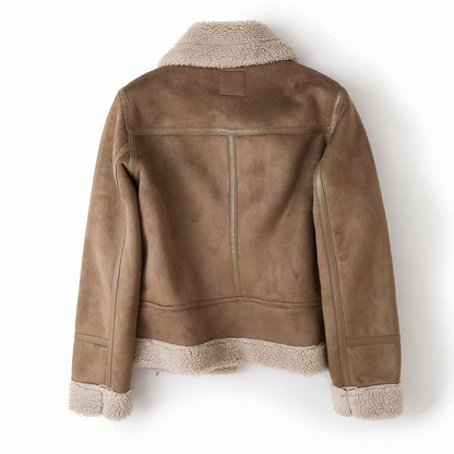 Luxury Faux Shearling Biker Jacket for Women