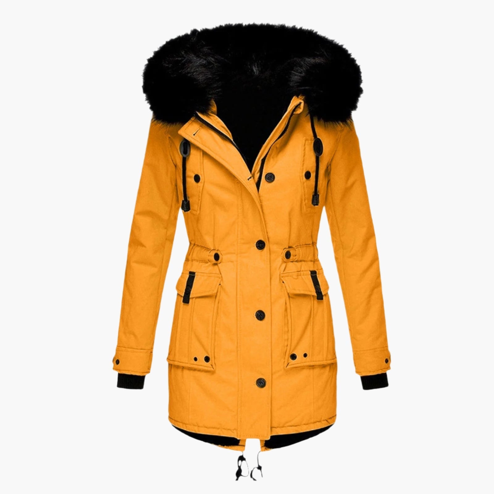 Women's Mid-Thigh Parka Hooded Relaxed Fit Coat - VibreMode
