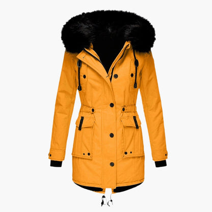 Women's Hooded Parka Coat Insulated Waterproof Black - VibreMode