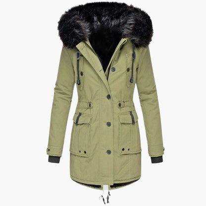 Women's Hooded Parka Coat Insulated Waterproof Black