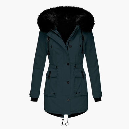 Women's Hooded Parka Coat Insulated Waterproof Black