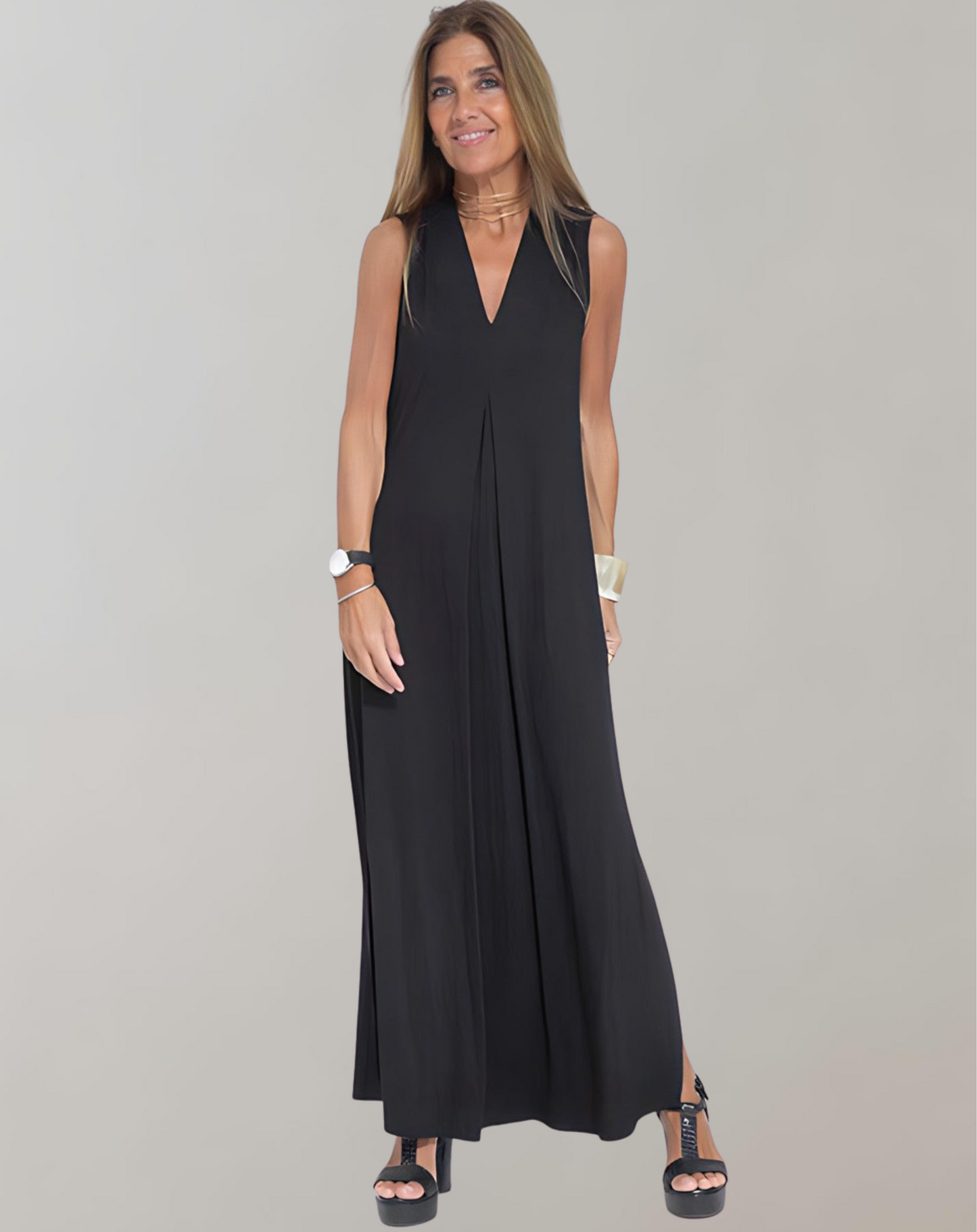 Women's V-Neck Maxi Dress Summer Elegant - VibreMode