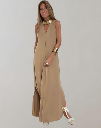 Women's V-Neck Maxi Dress Summer Elegant
