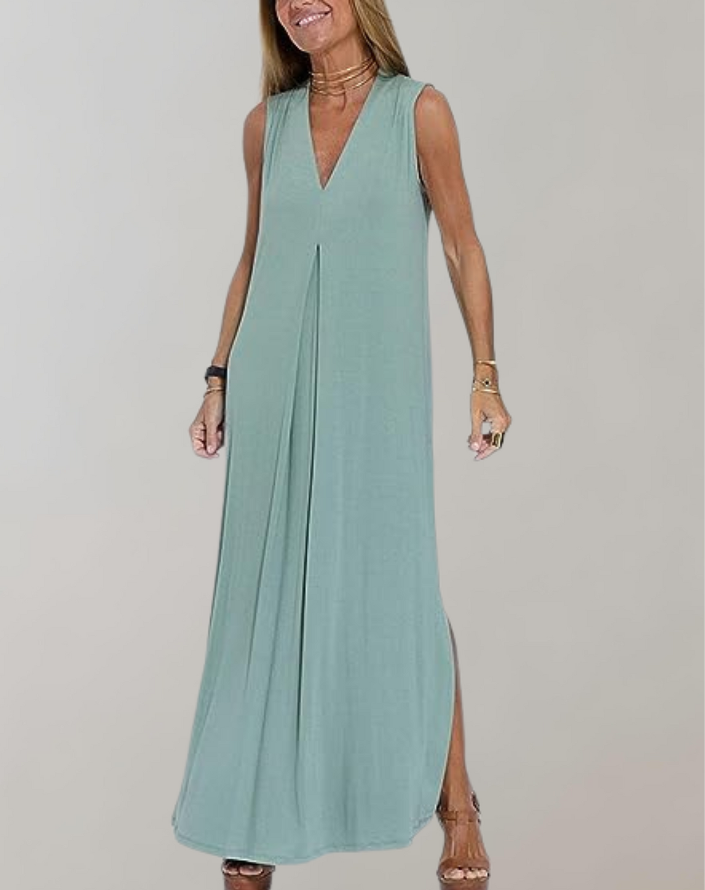 Women's V-Neck Maxi Dress Summer Elegant