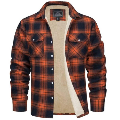Men's Plaid Winter Parka Jacket - VibreMode